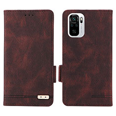 Funda de Cuero Cartera con Soporte Carcasa L07Z para Xiaomi Poco M5S Marron