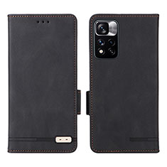 Funda de Cuero Cartera con Soporte Carcasa L07Z para Xiaomi Poco X4 NFC Negro