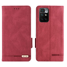 Funda de Cuero Cartera con Soporte Carcasa L07Z para Xiaomi Redmi 10 (2022) Rojo