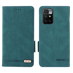 Funda de Cuero Cartera con Soporte Carcasa L07Z para Xiaomi Redmi 10 4G Verde