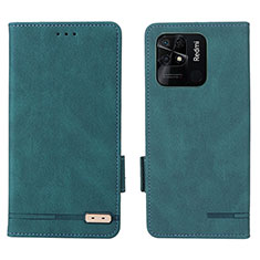 Funda de Cuero Cartera con Soporte Carcasa L07Z para Xiaomi Redmi 10 India Verde