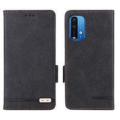 Funda de Cuero Cartera con Soporte Carcasa L07Z para Xiaomi Redmi 9 Power Negro