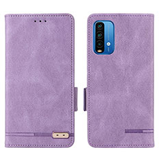 Funda de Cuero Cartera con Soporte Carcasa L07Z para Xiaomi Redmi 9T 4G Morado