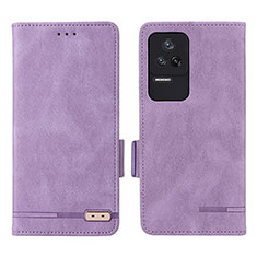 Funda de Cuero Cartera con Soporte Carcasa L07Z para Xiaomi Redmi K40S 5G Morado