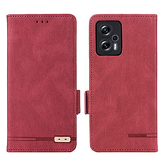 Funda de Cuero Cartera con Soporte Carcasa L07Z para Xiaomi Redmi K50i 5G Rojo