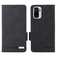 Funda de Cuero Cartera con Soporte Carcasa L07Z para Xiaomi Redmi Note 10 4G Negro