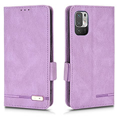 Funda de Cuero Cartera con Soporte Carcasa L07Z para Xiaomi Redmi Note 10 JE 5G Morado