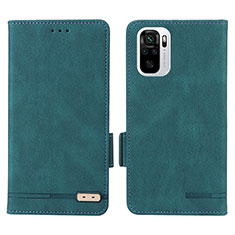 Funda de Cuero Cartera con Soporte Carcasa L07Z para Xiaomi Redmi Note 10S 4G Verde