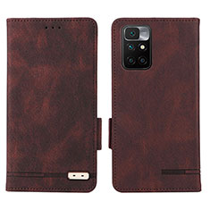 Funda de Cuero Cartera con Soporte Carcasa L07Z para Xiaomi Redmi Note 11 4G (2021) Marron