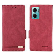 Funda de Cuero Cartera con Soporte Carcasa L07Z para Xiaomi Redmi Note 11E 5G Rojo