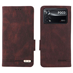 Funda de Cuero Cartera con Soporte Carcasa L07Z para Xiaomi Redmi Note 11E Pro 5G Marron