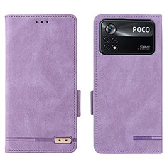 Funda de Cuero Cartera con Soporte Carcasa L07Z para Xiaomi Redmi Note 11E Pro 5G Morado