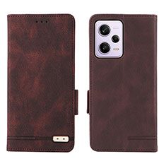 Funda de Cuero Cartera con Soporte Carcasa L07Z para Xiaomi Redmi Note 12 Pro 5G Marron