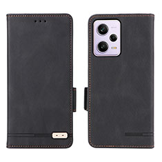 Funda de Cuero Cartera con Soporte Carcasa L07Z para Xiaomi Redmi Note 12 Pro 5G Negro