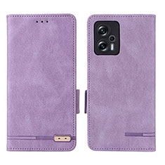 Funda de Cuero Cartera con Soporte Carcasa L07Z para Xiaomi Redmi Note 12T Pro 5G Morado