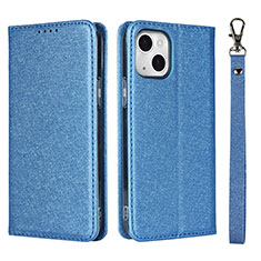 Funda de Cuero Cartera con Soporte Carcasa L08 para Apple iPhone 13 Azul