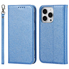 Funda de Cuero Cartera con Soporte Carcasa L08 para Apple iPhone 14 Pro Max Azul