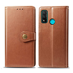 Funda de Cuero Cartera con Soporte Carcasa L08 para Huawei P Smart (2020) Marron