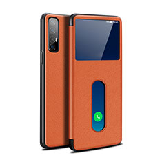 Funda de Cuero Cartera con Soporte Carcasa L08 para Oppo Find X2 Neo Naranja