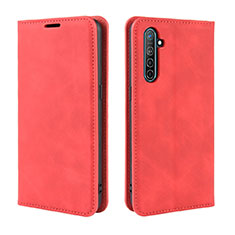 Funda de Cuero Cartera con Soporte Carcasa L08 para Oppo K5 Rojo