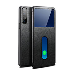 Funda de Cuero Cartera con Soporte Carcasa L08 para Oppo Reno3 Pro Negro