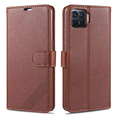 Funda de Cuero Cartera con Soporte Carcasa L08 para Oppo Reno4 Lite Marron