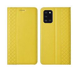 Funda de Cuero Cartera con Soporte Carcasa L08 para Samsung Galaxy A31 Amarillo