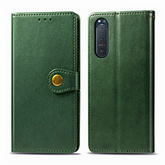 Funda de Cuero Cartera con Soporte Carcasa L08 para Sony Xperia 5 II Verde