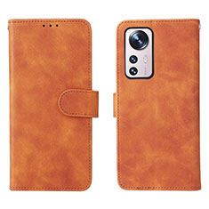 Funda de Cuero Cartera con Soporte Carcasa L08 para Xiaomi Mi 12 5G Marron