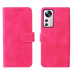 Funda de Cuero Cartera con Soporte Carcasa L08 para Xiaomi Mi 12 Lite 5G Rosa Roja