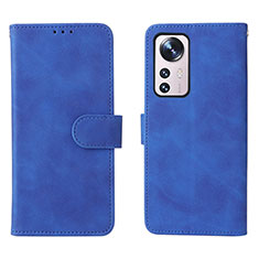 Funda de Cuero Cartera con Soporte Carcasa L08 para Xiaomi Mi 12 Pro 5G Azul