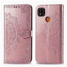 Funda de Cuero Cartera con Soporte Carcasa L08 para Xiaomi POCO C31 Oro Rosa