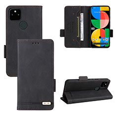 Funda de Cuero Cartera con Soporte Carcasa L08Z para Google Pixel 5a 5G Negro