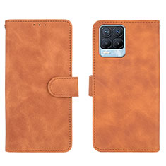 Funda de Cuero Cartera con Soporte Carcasa L08Z para Realme 8 4G Marron