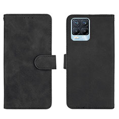 Funda de Cuero Cartera con Soporte Carcasa L08Z para Realme 8 4G Negro