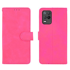 Funda de Cuero Cartera con Soporte Carcasa L08Z para Realme 8 5G Rosa Roja