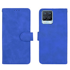 Funda de Cuero Cartera con Soporte Carcasa L08Z para Realme 8 Pro Azul