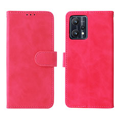 Funda de Cuero Cartera con Soporte Carcasa L08Z para Realme 9 5G Rosa Roja