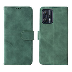 Funda de Cuero Cartera con Soporte Carcasa L08Z para Realme 9 5G Verde