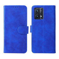 Funda de Cuero Cartera con Soporte Carcasa L08Z para Realme 9 Pro+ Plus 5G Azul