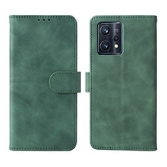 Funda de Cuero Cartera con Soporte Carcasa L08Z para Realme 9 Pro+ Plus 5G Verde