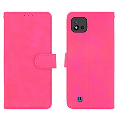 Funda de Cuero Cartera con Soporte Carcasa L08Z para Realme C11 (2021) Rosa Roja