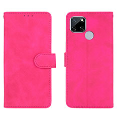 Funda de Cuero Cartera con Soporte Carcasa L08Z para Realme C12 Rosa Roja