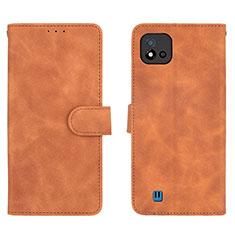 Funda de Cuero Cartera con Soporte Carcasa L08Z para Realme C20A Marron