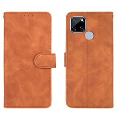 Funda de Cuero Cartera con Soporte Carcasa L08Z para Realme C25 Marron