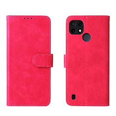 Funda de Cuero Cartera con Soporte Carcasa L08Z para Realme C25Y India Rosa Roja