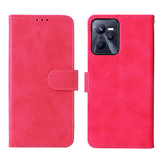 Funda de Cuero Cartera con Soporte Carcasa L08Z para Realme C35 Rosa Roja