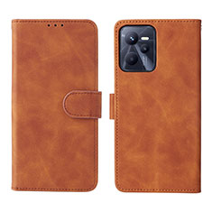 Funda de Cuero Cartera con Soporte Carcasa L08Z para Realme Narzo 50A Prime Marron