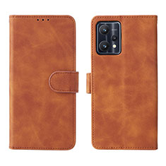 Funda de Cuero Cartera con Soporte Carcasa L08Z para Realme V25 5G Marron