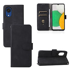 Funda de Cuero Cartera con Soporte Carcasa L08Z para Samsung Galaxy A03 Core Negro